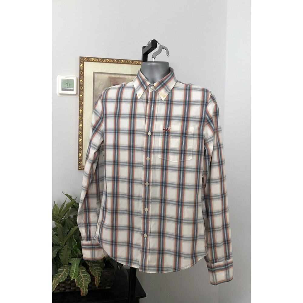 Hollister California Men Medium‎ Plaid Shirt. 100% Cotton Button Down